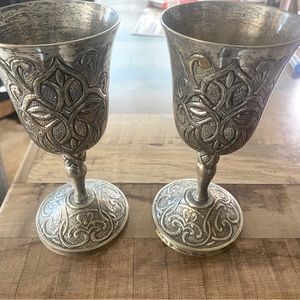 1996 Forevermore Kimberly Mcsparran Carson Celtic Statesmetal Goblets Set of 2